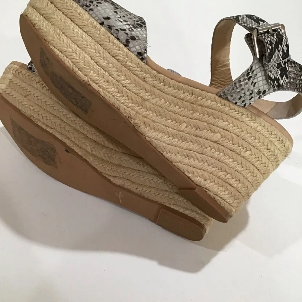 42 gold Platform espadrille  reptile animal style leather sandals platforms 9.5
